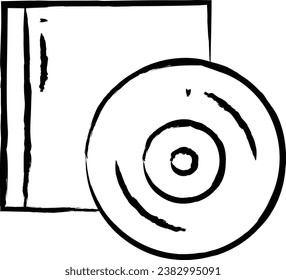 Compact disc hand drawn vector illustration