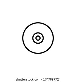 Compact Disk Icon auf schwarzem Hintergrund, Stil einzeln auf weißem Hintergrund