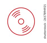 compact disc icon. Blue Disc icon Flat line illustration. Cd line icon Blue. Compact disc icon Simple outline vector logo. DVD Vector blue. Cd Vector.