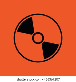 Compact disc icon. CD / DVD vector illustration. Orange background