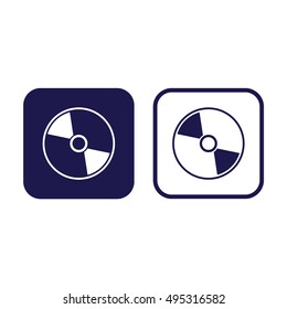 Compact disc icon. CD / DVD vector illustration. Blue and white