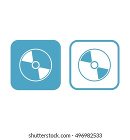 Compact disc icon. CD / DVD vector illustration. White and blue