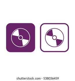 Compact disc icon. CD / DVD vector illustration. Purple and white