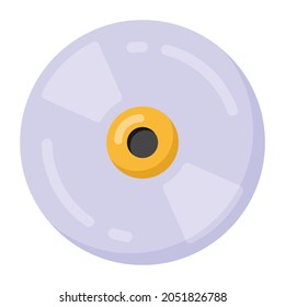 Compact disc icon in flat design, editable vector 