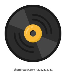 Icono de disco compacto en diseño plano, vector modificable 