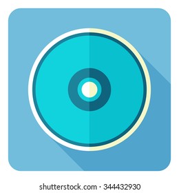 Compact disc icon. Flat design. Vector illustration.