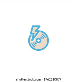 Compact disc icon flat vector logo design . Trendy illustration signage symbol. Simple graphic.