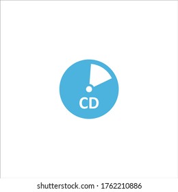 Compact disc icon flat vector logo design. Trendy illustration signage symbol. Simple graphic.