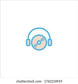 Compact disc icon flat vector logo design. Trendy illustration signage symbol. Simple graphic.