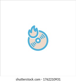 Compact disc icon flat vector logo design. Trendy illustration signage symbol. Simple graphic.