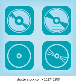 Compact disc icon - four variations