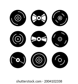 icono de disco compacto o logotipo símbolo de signo aislado ilustración vectorial - Colección de iconos vectoriales de estilo negro de alta calidad
