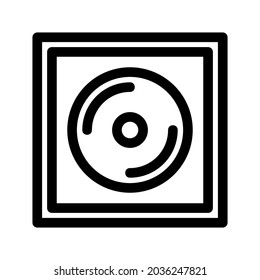 Kompaktscheibensymbol oder -logo, einzelne Zeichensymbole, Vektorgrafik - hochwertige Vektorsymbole mit schwarzem Hintergrund

