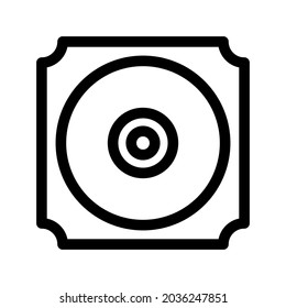 icono de disco compacto o logotipo símbolo de signo aislado ilustración vectorial - iconos vectoriales de estilo negro de alta calidad
