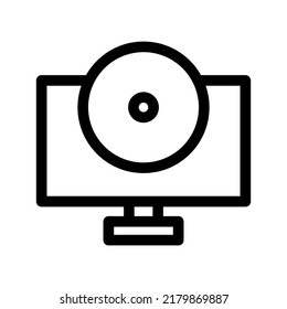 icono de disco compacto o logotipo símbolo de signo aislado ilustración vectorial - iconos vectoriales de estilo negro de alta calidad
