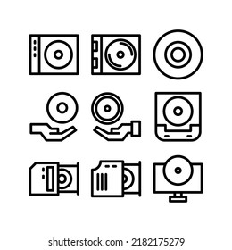 icono de disco compacto o logotipo símbolo de signo aislado ilustración vectorial - Colección de iconos vectoriales de estilo negro de alta calidad
