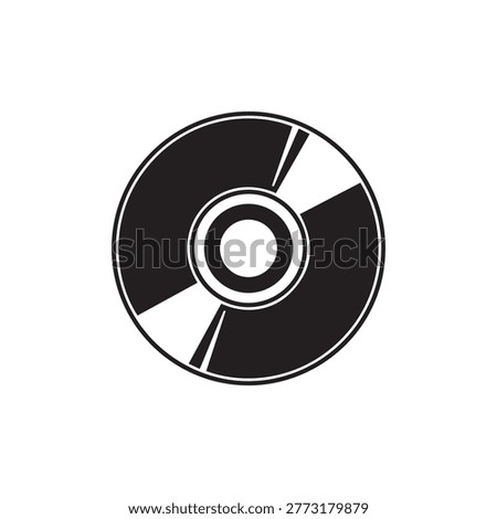 Compact disc icon for music media and digital data storage