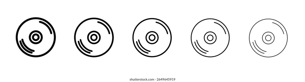Ícone Compact Disc outline ilustração simples isolada