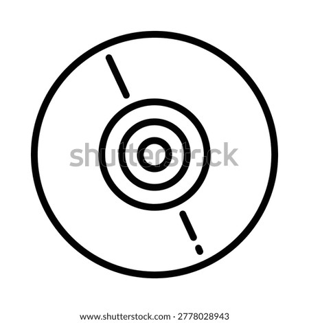 Compact disc icon outline style with technology minimalist software hardware