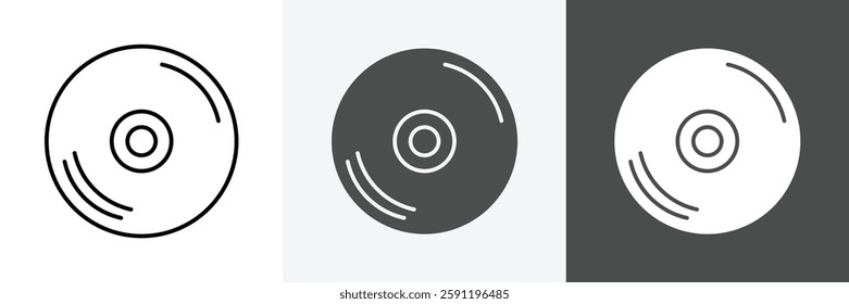 Compact Disc Icon set vector art
