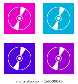 Compact Disc icon . Simple outline vector of Media color set for UI and UX, website or mobile application