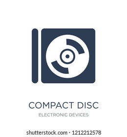 Compact disc icon. Trendy flat vector Compact disc icon on white background from Electronic devices collection, vector illustration can be use for web and mobile, eps10