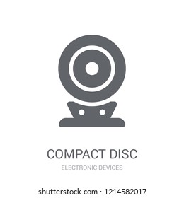 Compact disc icon. Trendy Compact disc logo concept on white background from Electronic Devices collection. Suitable for use on web apps, mobile apps and print media.