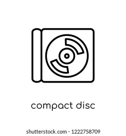 Compact disc icon. Trendy modern flat linear vector Compact disc icon on white background from thin line Electronic devices collection, editable outline stroke vector illustration