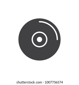 Compact disc icon vector, filled flat sign, solid pictogram isolated on white. CD or DVD symbol, logo illustration.