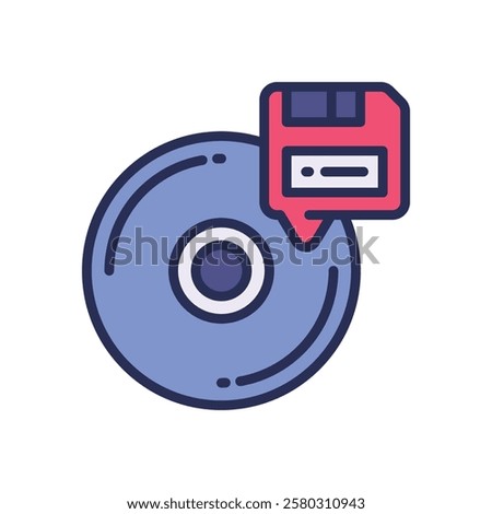 compact disc icon. vector filled color icon for your website, mobile, presentation, and logo design.