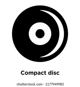 Compact disc icon vector isolated on white background, logo concept of Compact disc sign on transparent background, filled black symbol