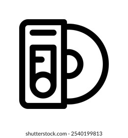 CD-Symbol. Vektorliniensymbol für Ihre Website, Ihr Handy, Ihre Präsentation und Ihr Logo-Design.