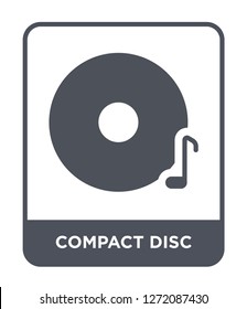 compact disc icon vector on white background, compact disc trendy filled icons from Electronic stuff fill collection, compact disc simple element illustration