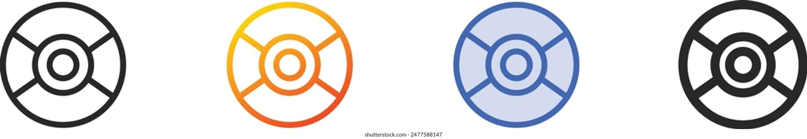 compact disc icon.Thin Linear, Gradient, Blue Stroke and bold Style Design Isolated On White Background