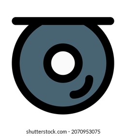 Compact disc is inserted in a player for entertainment purposes