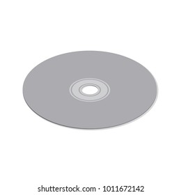 Compact disc isolated on white background. Element for the design of digital devices and computer accessories. Flat 3d isometric style, vector illustration.