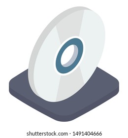 Compact disc isometric design vector 