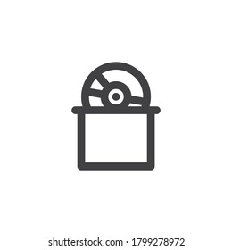 Compact disc line icon. linear style sign for mobile concept and web design. CD with cover outline vector icon. Computer software symbol, logo illustration. Vector graphics
