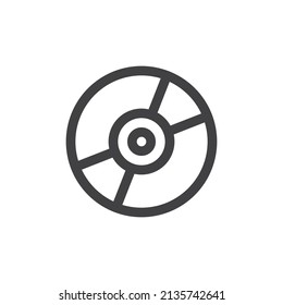 Compact disc line icon. linear style sign for mobile concept and web design. Cd, dvd outline vector icon. Symbol, logo illustration. Vector graphics