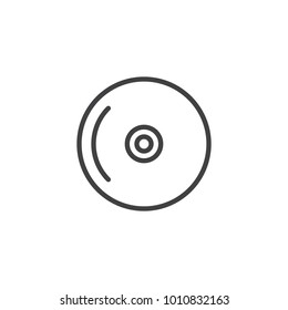 Compact disc line icon, outline vector sign, linear style pictogram isolated on white. CD, DVD symbol, logo illustration. Editable stroke