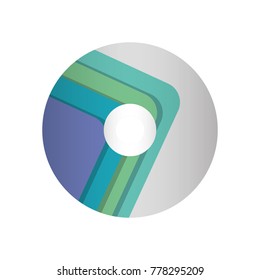 compact disc with lines aquamarine vector illustration