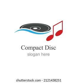 compact disc logo vector illustration design template