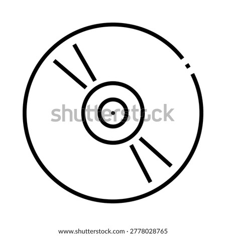 Compact disc music and data storage media icon with software, technology