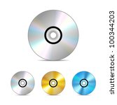 Compact disc on white background. Vector illustration.