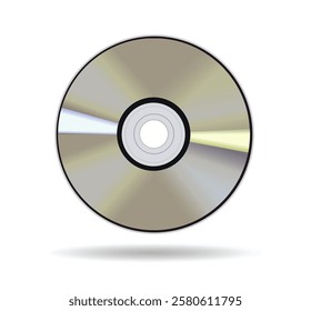 Compact disc on white background. Vector realistic flat illustration