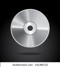 compact disc over black background vector illustration