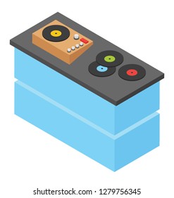 Compact disc player, isometric vector icon