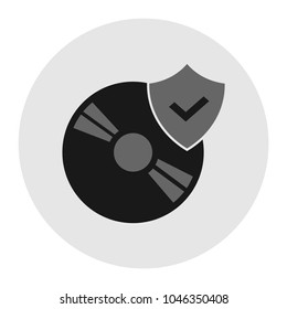 compact disc protection icon vector
