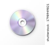 Compact disc for record data isolated on white background. Holographic music icon. Vector graphic iridescent neon music cd or dvd disk template