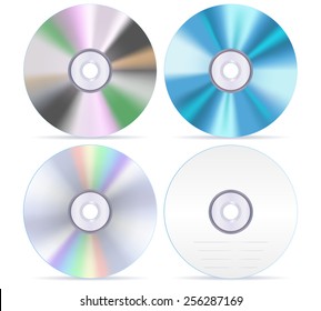 Compact Disc Set Vector Drawing Isolated Stock Vector (Royalty Free ...